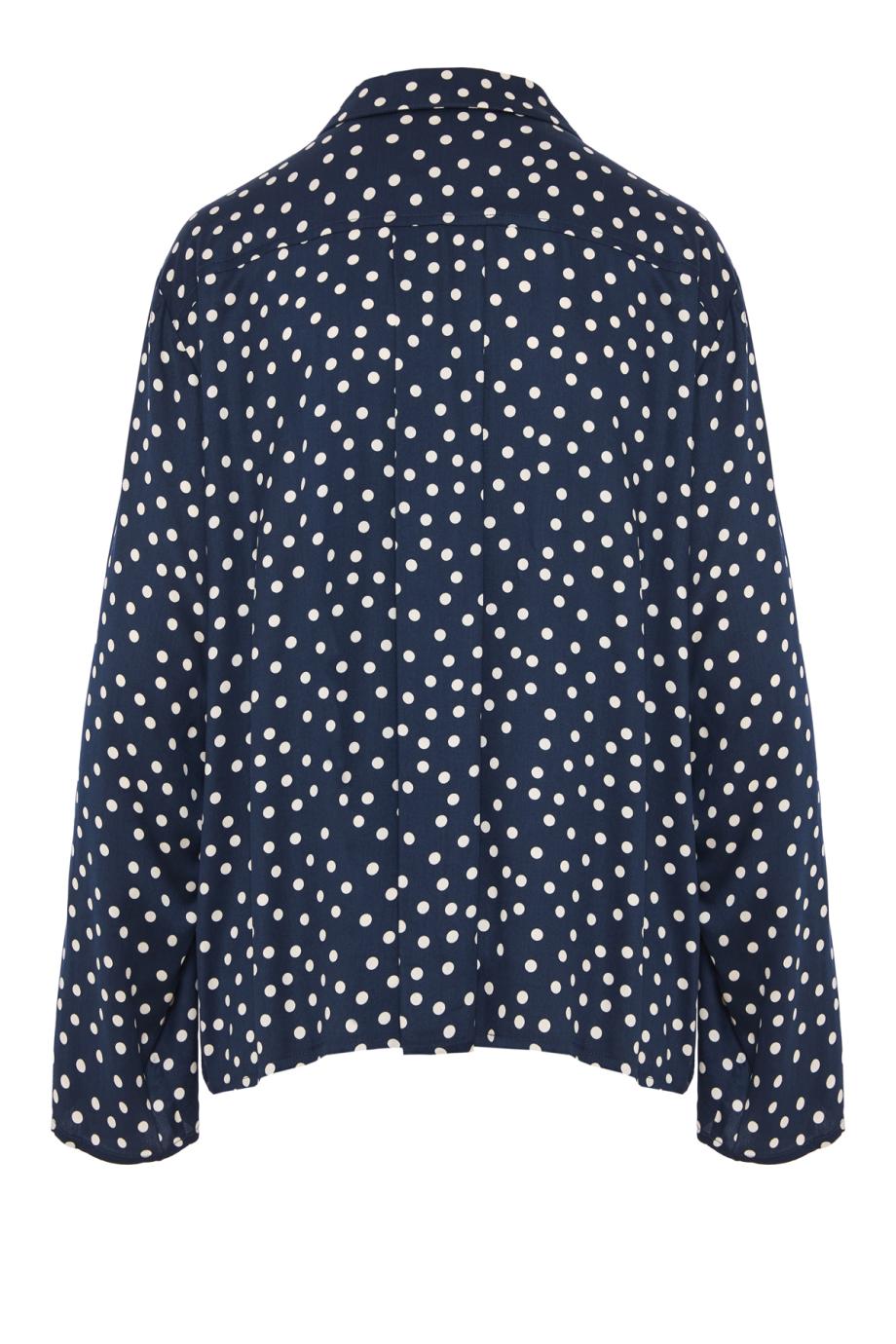 Casacca polka-dot blouse in navy