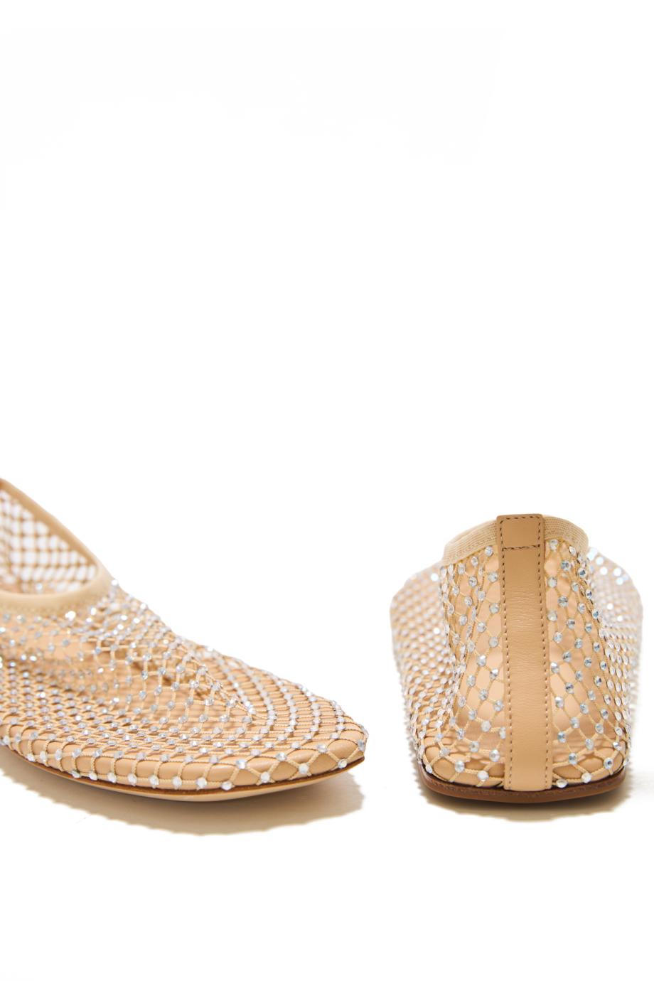 Minette fishnet flats in butter