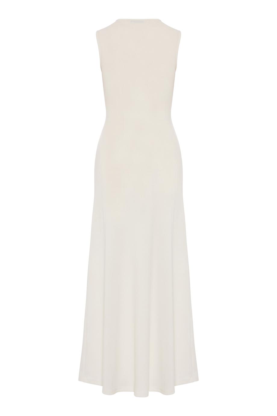 Hiero Crystal Disconnect Tank Maxi Dress in white