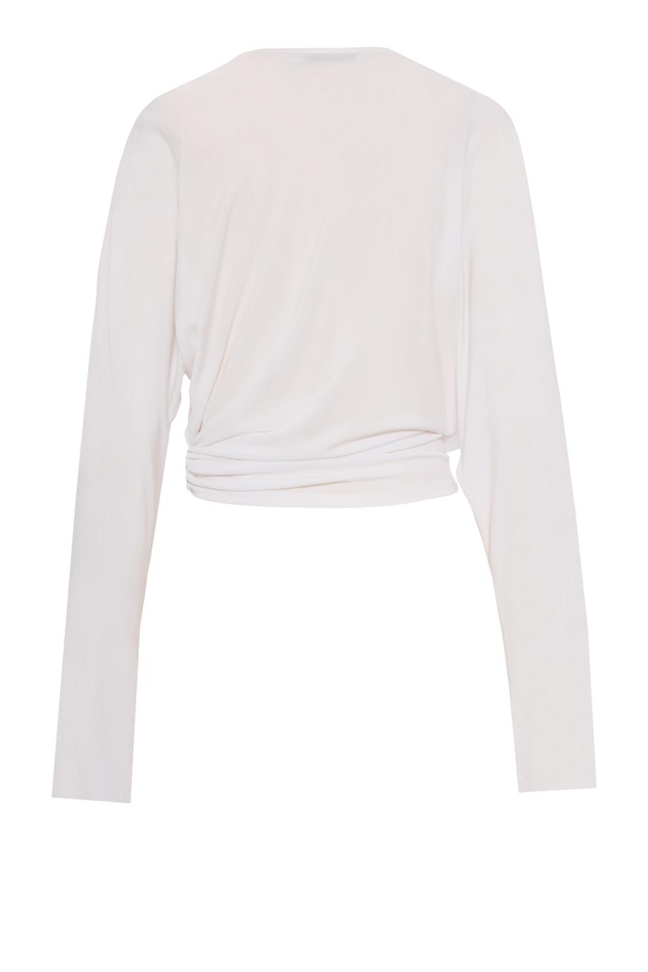 Manto long sleeve jersey top in white