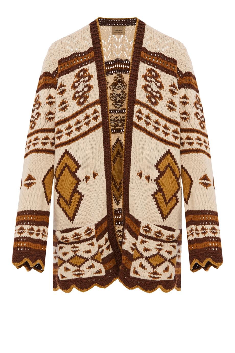 Lalie knitted cotton cardigan in cream