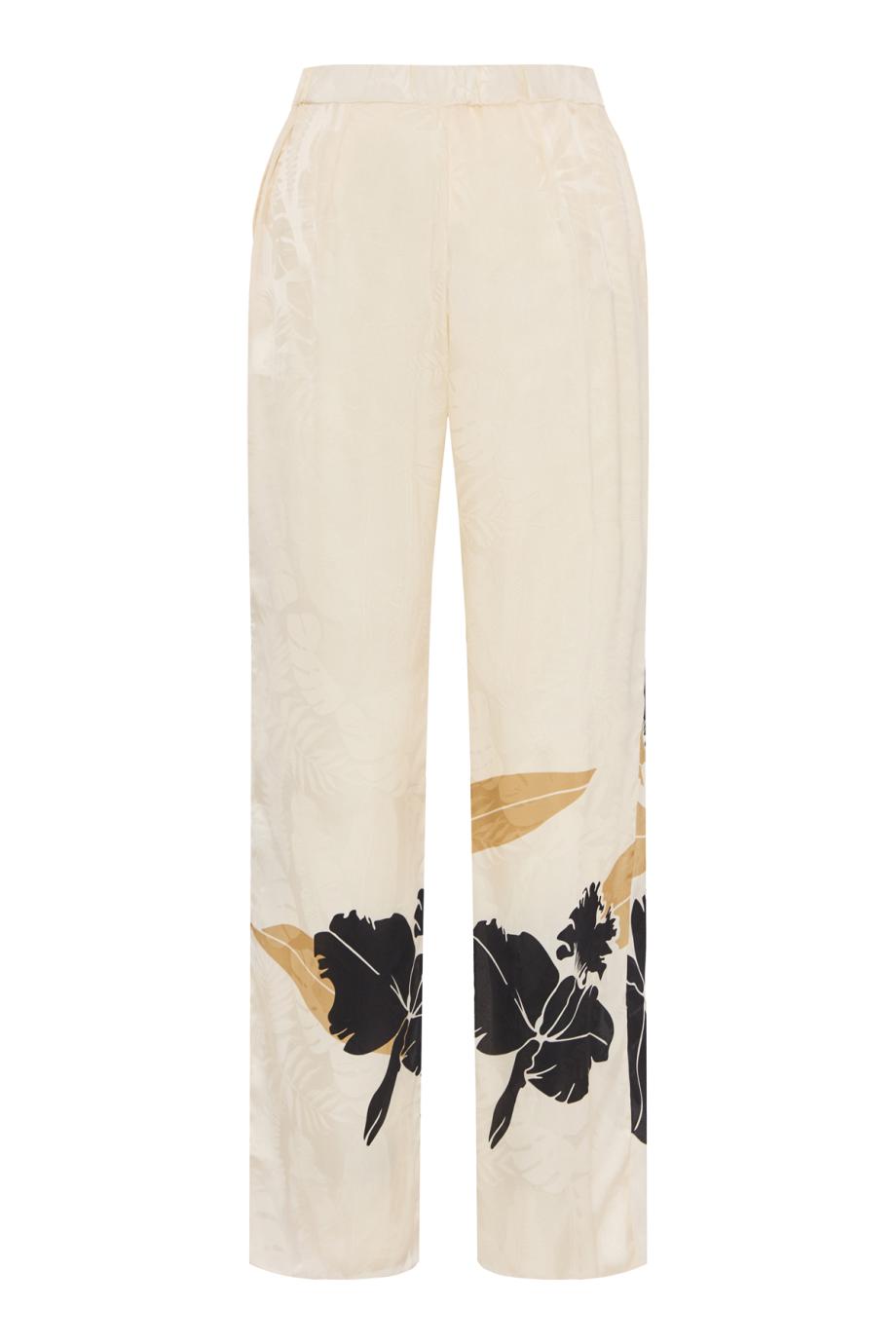 Santo Tomas silk-jacquard pants in black orchids