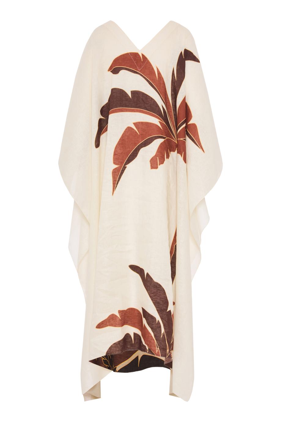 Morena printed linen tunic in terra