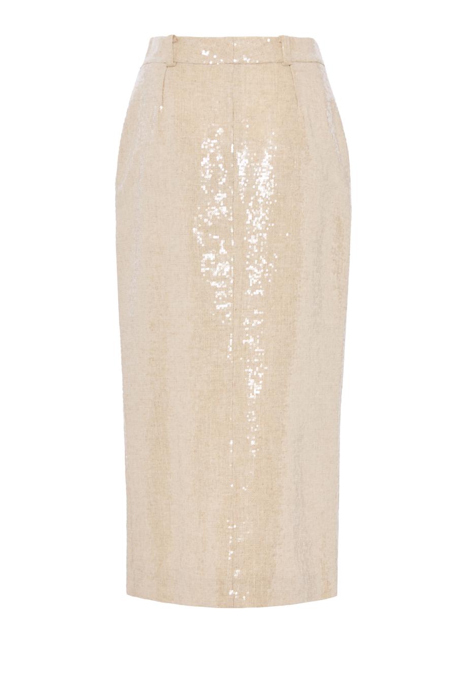 Sequinned midi skirt in ivory 