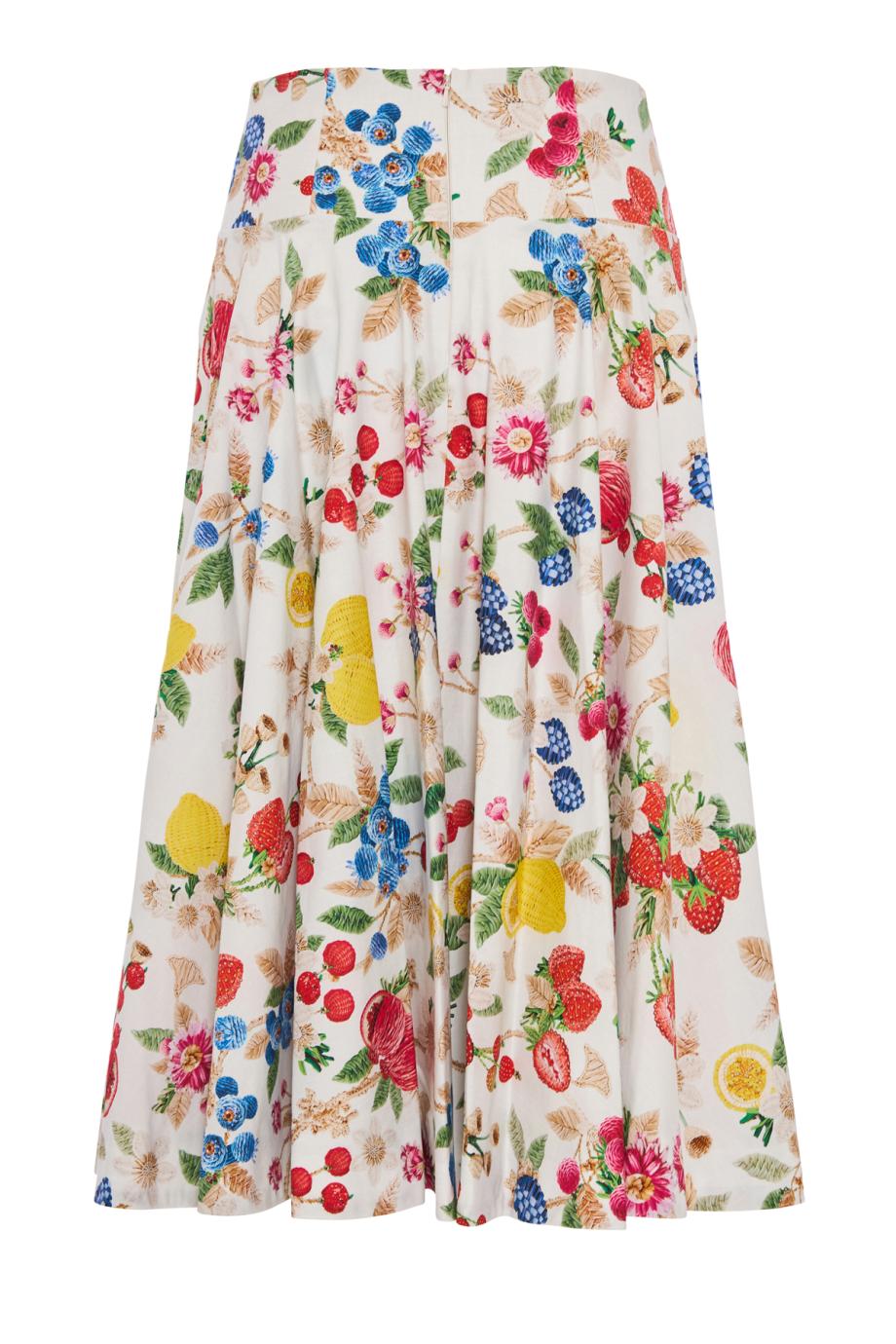 Stowe printed cotton-poplin midi skirt in fruttatova