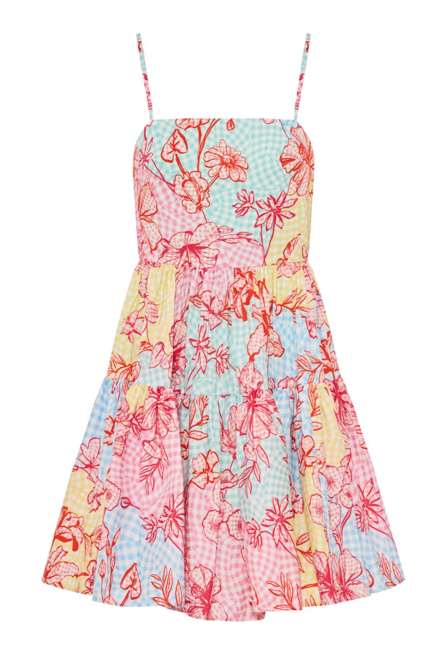 Margot printed cotton mini dress in tuti-frutti