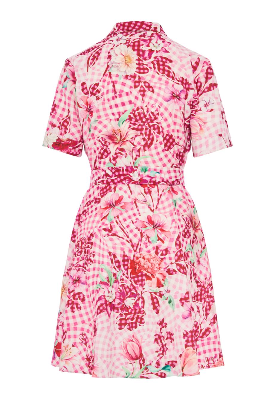 Chima printed crepe mini dress in fleur cherry