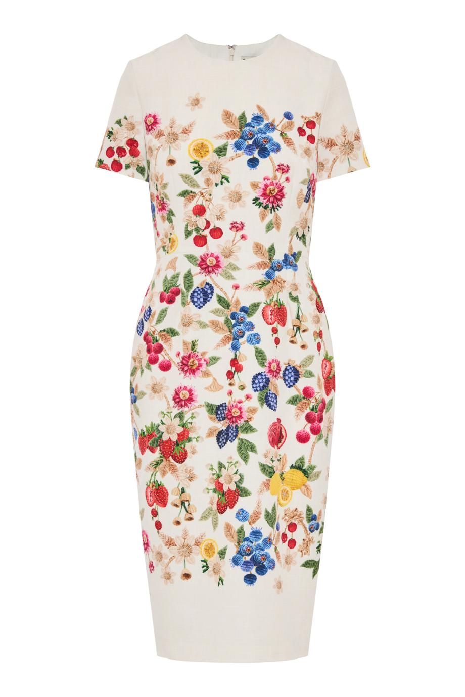 Naomi printed crepe midi dress in fruttatova