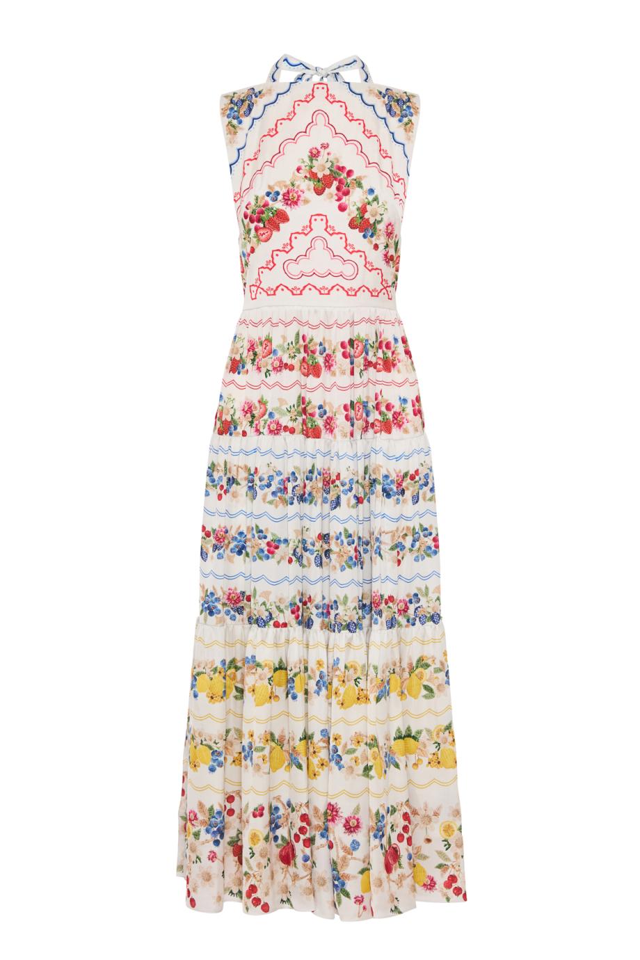 Sophia printed twill maxi dress in fruttatova