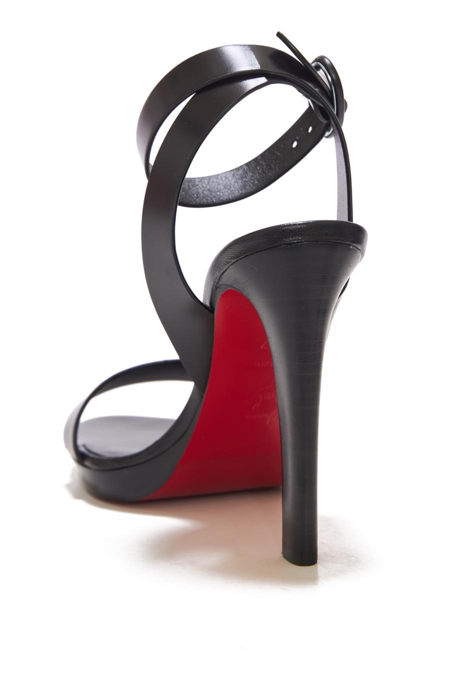 Fanny 120 leather sandals in black