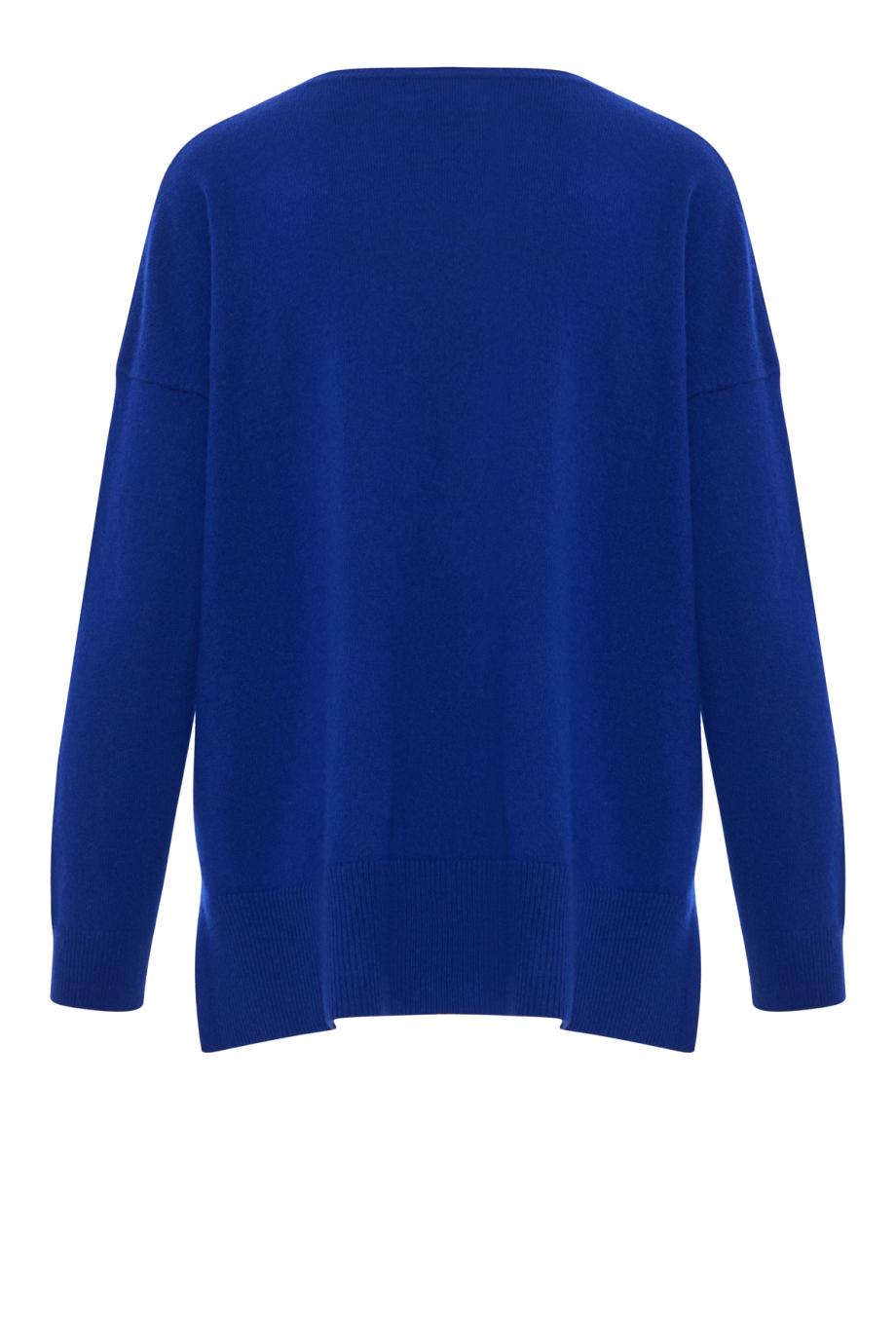Grrrr embroidered cashmere sweater in indigo 