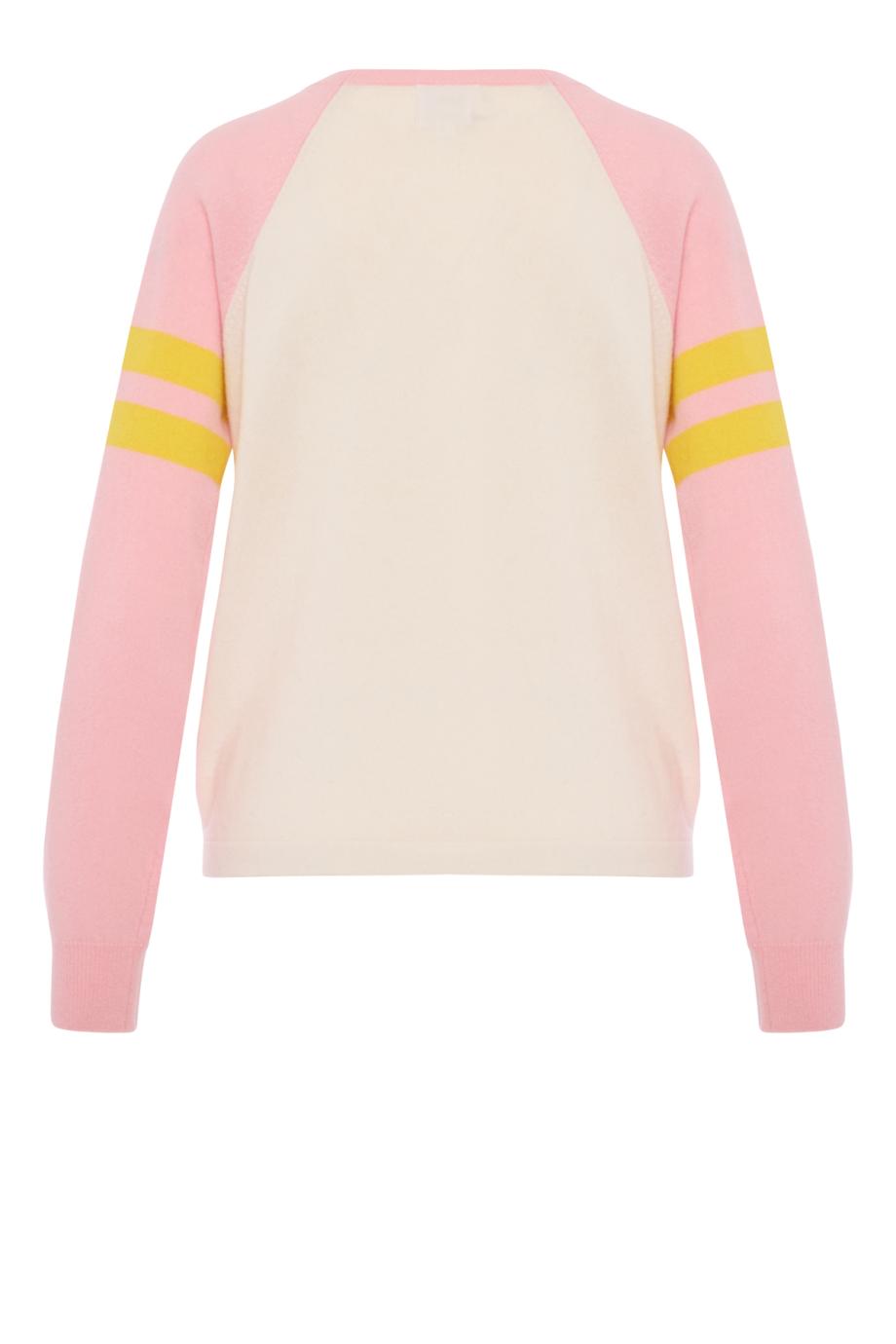 Life on Mars embroidered cashmere sweater in pink 