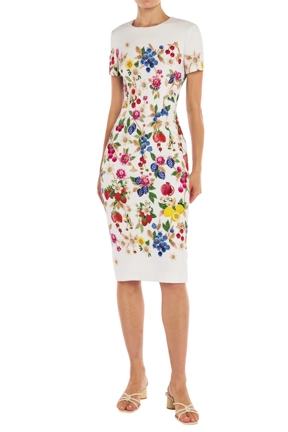 Naomi printed crepe midi dress in fruttatova