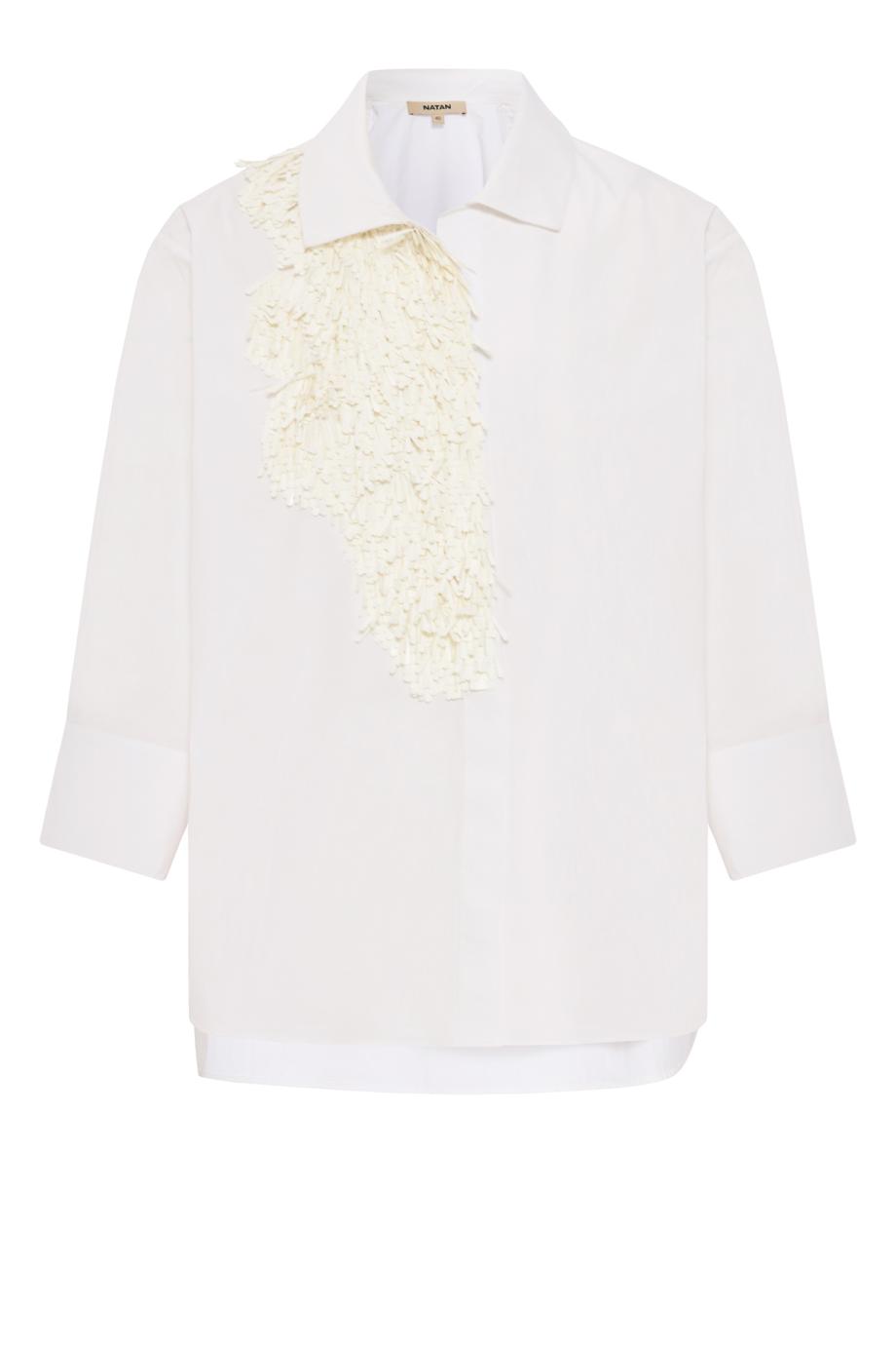Embroidered cotton shirt in white 