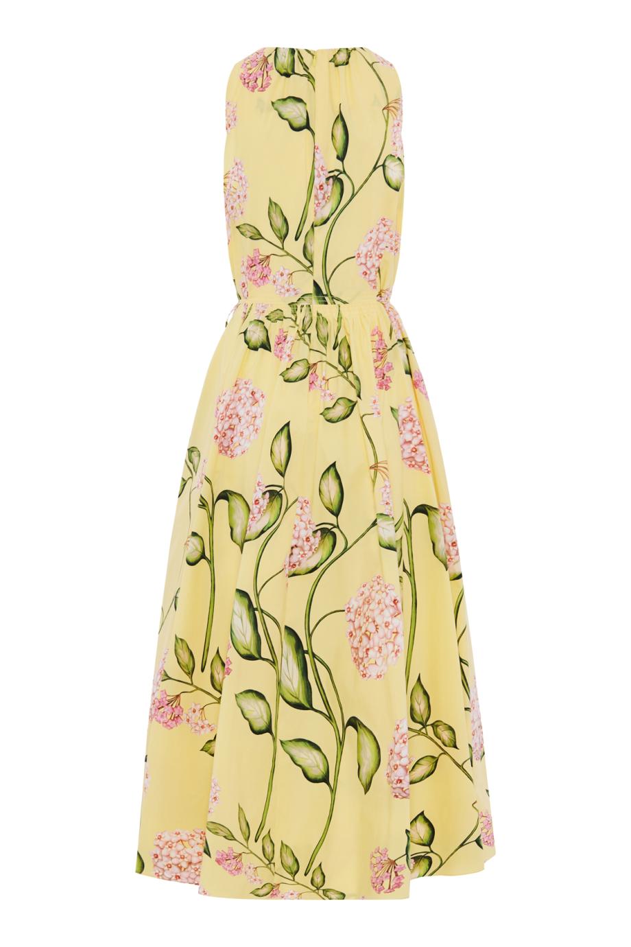 Porcelain Flower poplin midi dress in butter