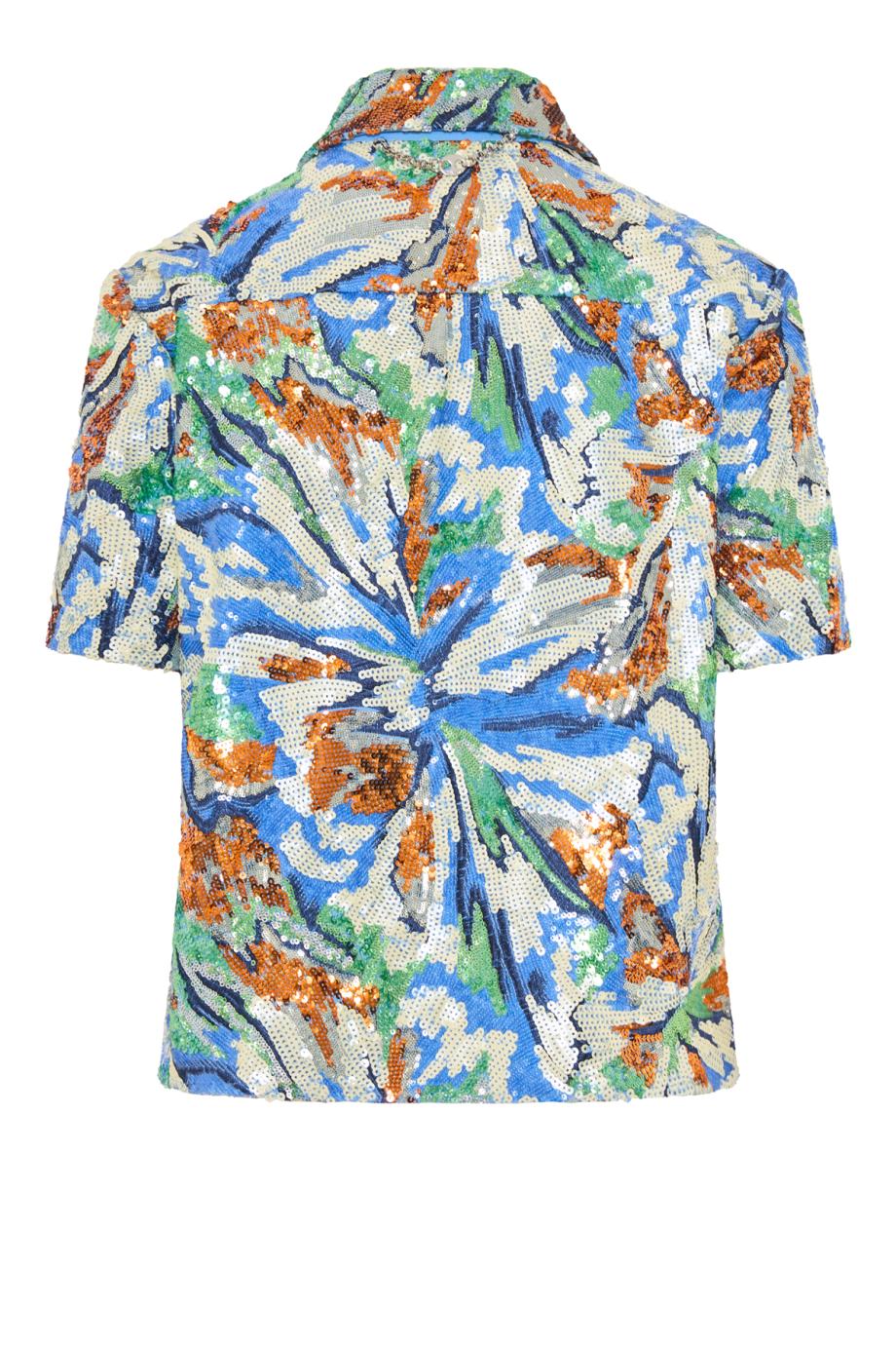 Abstract sequined shirt in multicolor 