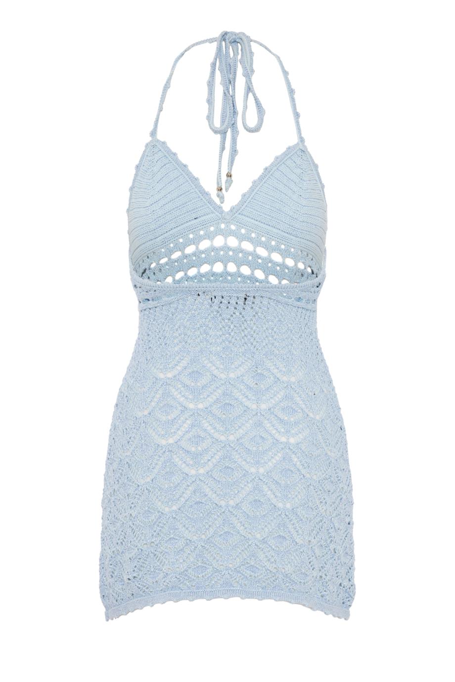 Milene metallic crocheted mini dress in glace 