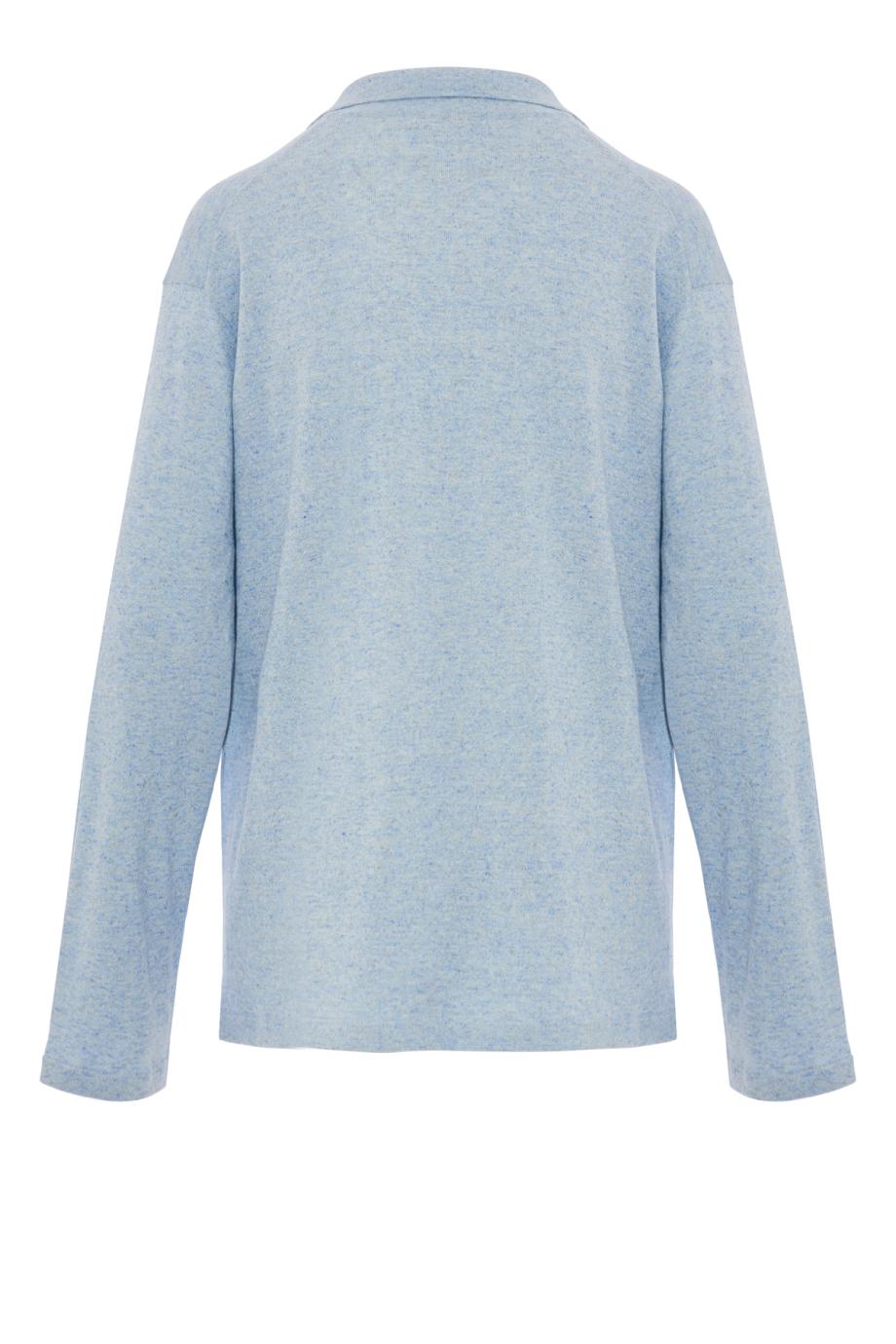 Niosa cotton and linen polo sweater in ice