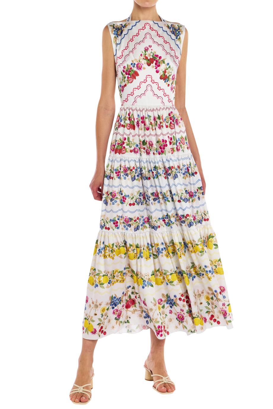 Sophia printed twill maxi dress in fruttatova
