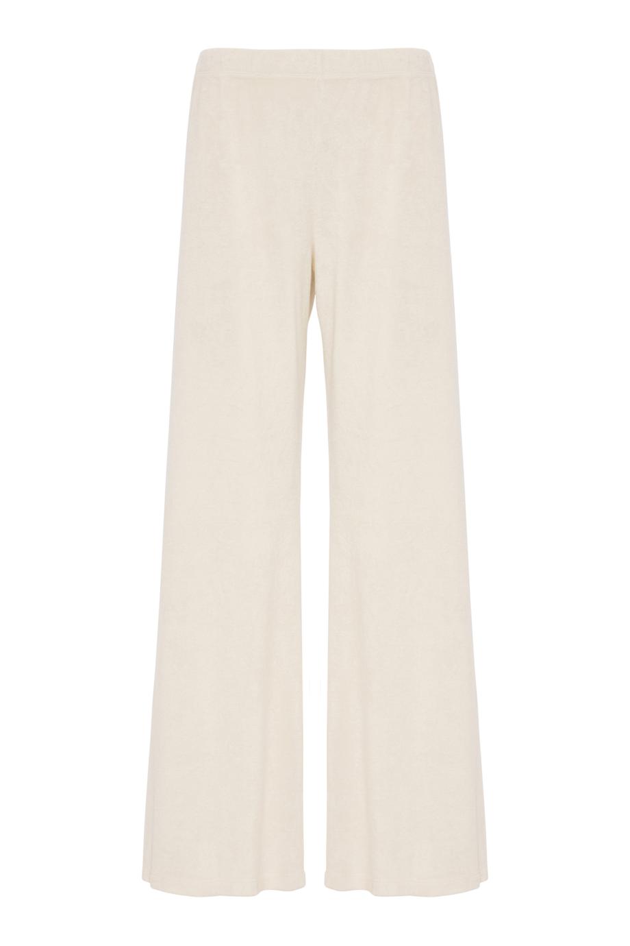 Zephyra cotton-blend terry pants in ivory