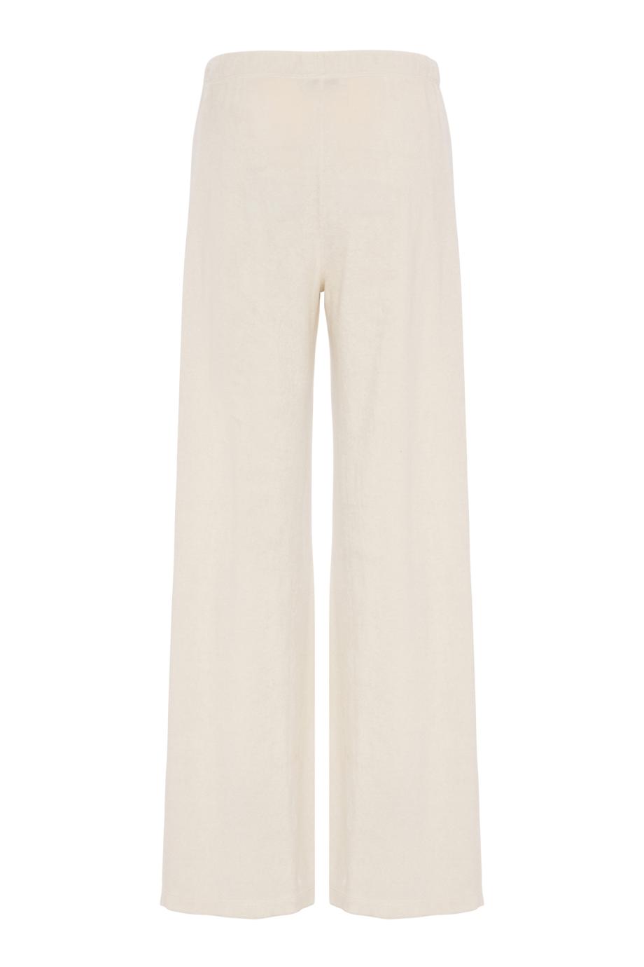Zephyra cotton-blend terry pants in ivory