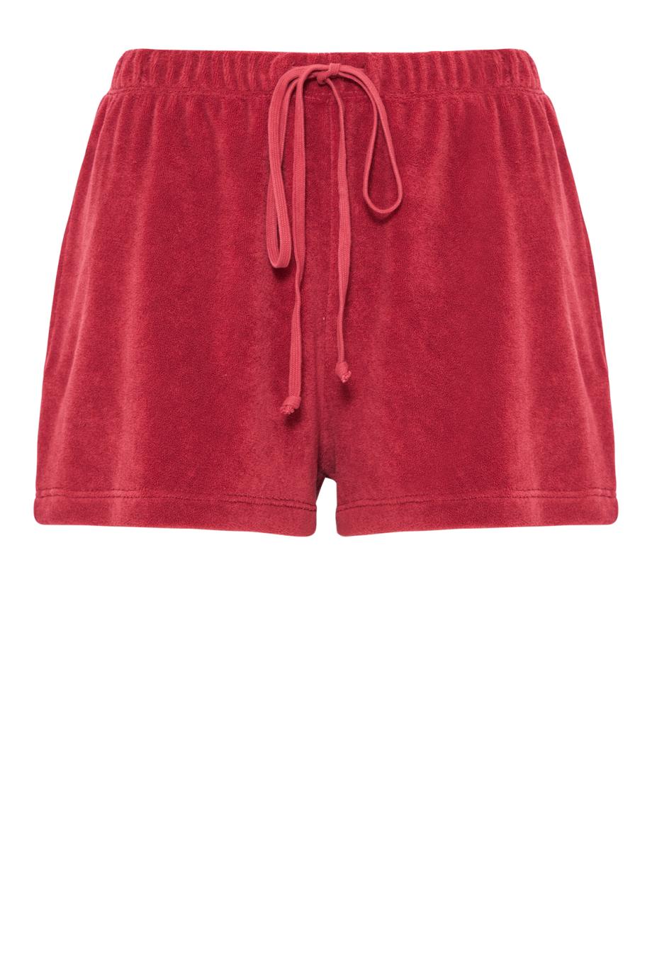 Shallis cotton-blend terry shorts in framboise