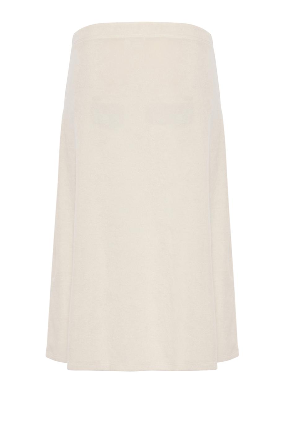 Sienna cotton-blend terry midi skirt in ivory