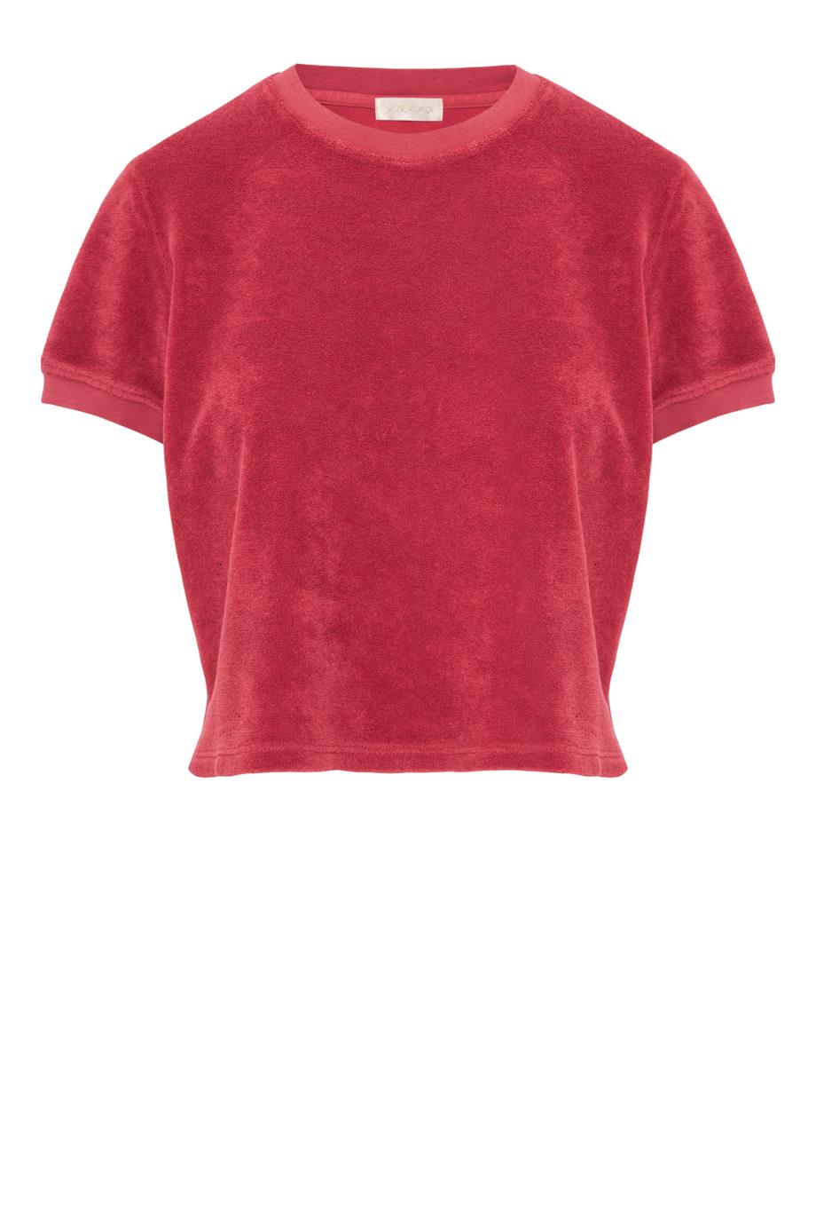 Carpi cotton-blend terry top in framboise