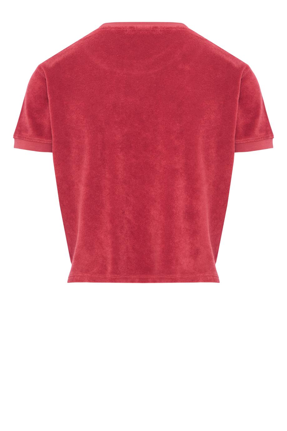 Carpi cotton-blend terry top in framboise