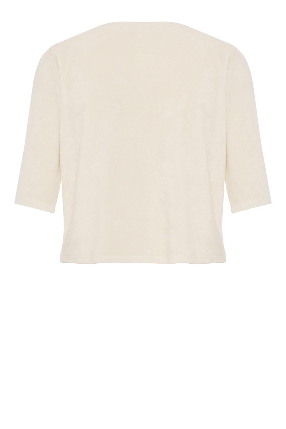 Corfu cotton-blend terry sweater in ivory