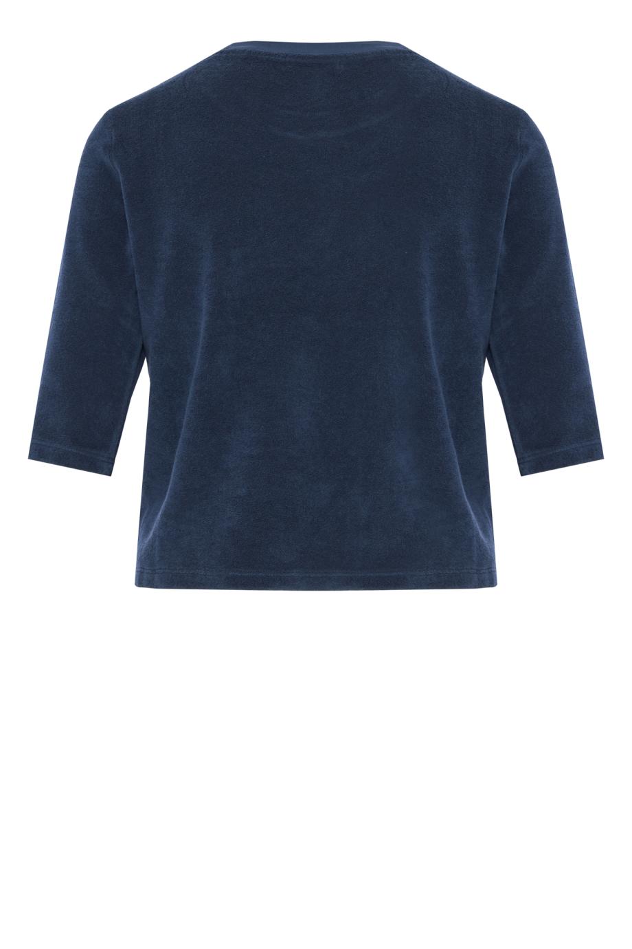 Corfu cotton-blend terry sweater in navy