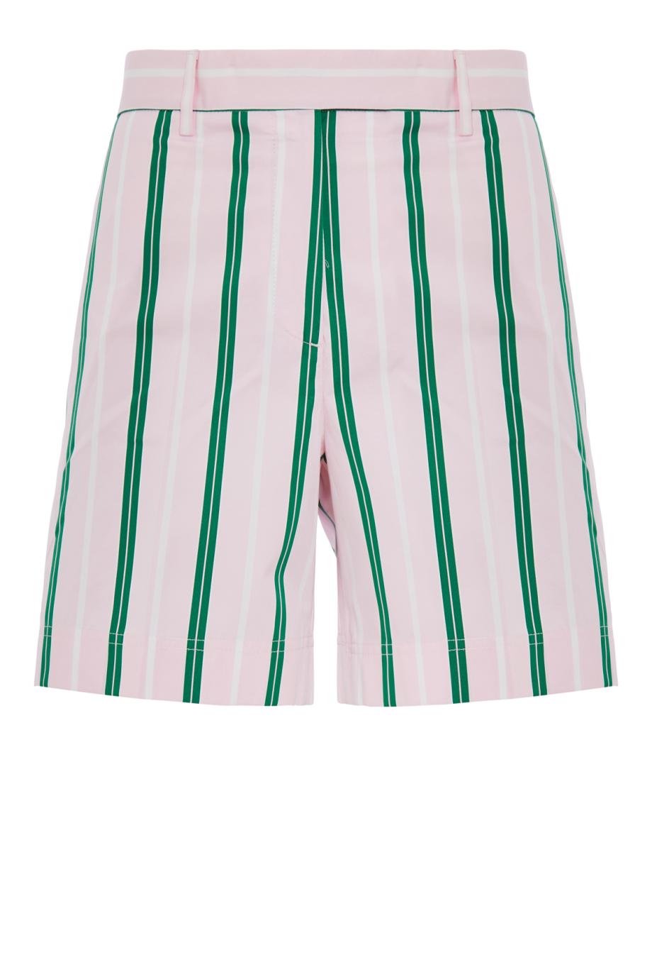Edit Striped poplin shorts in light-pink