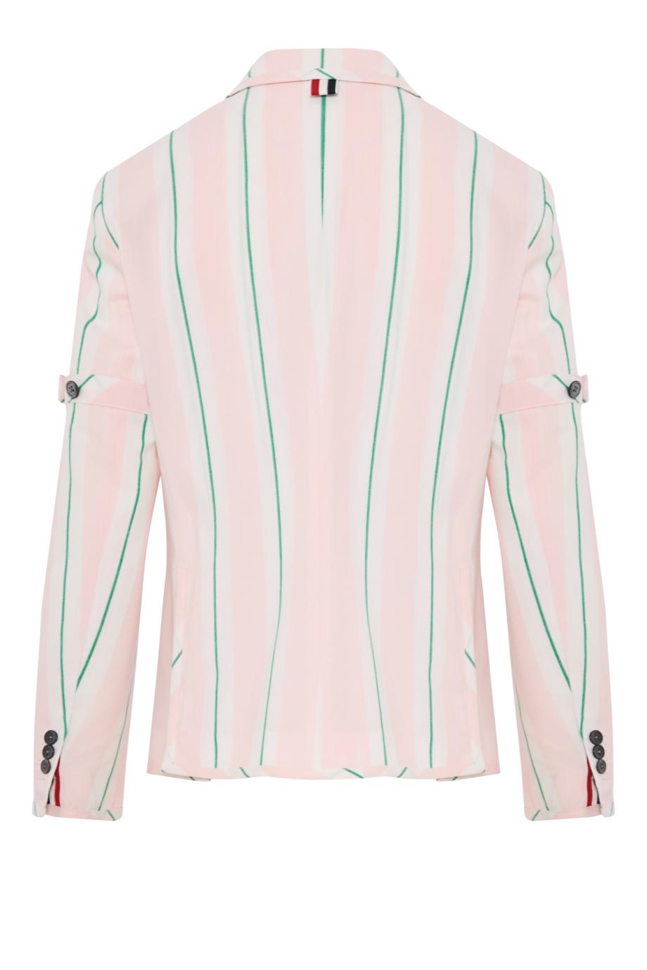 Madras stripped cotton blazer in light pink 