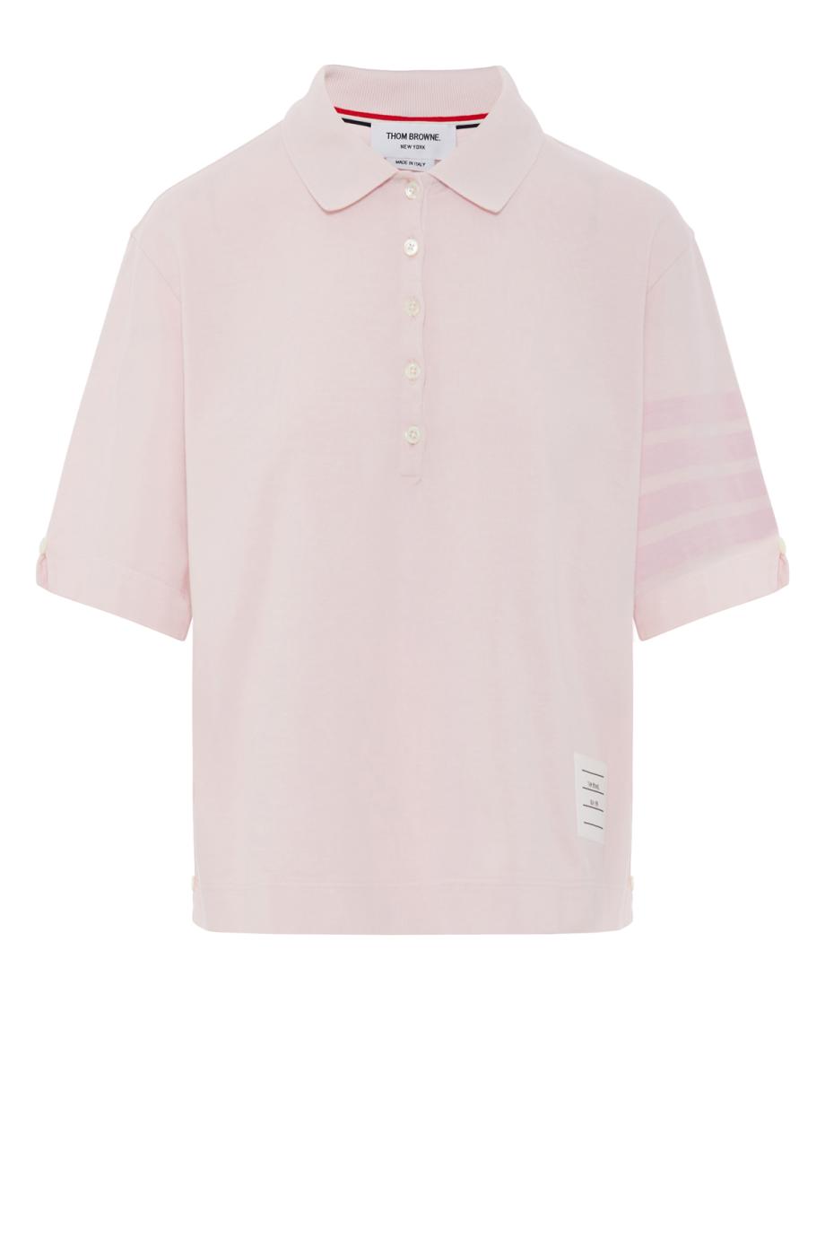 Dyed knitted polo top in light pink
