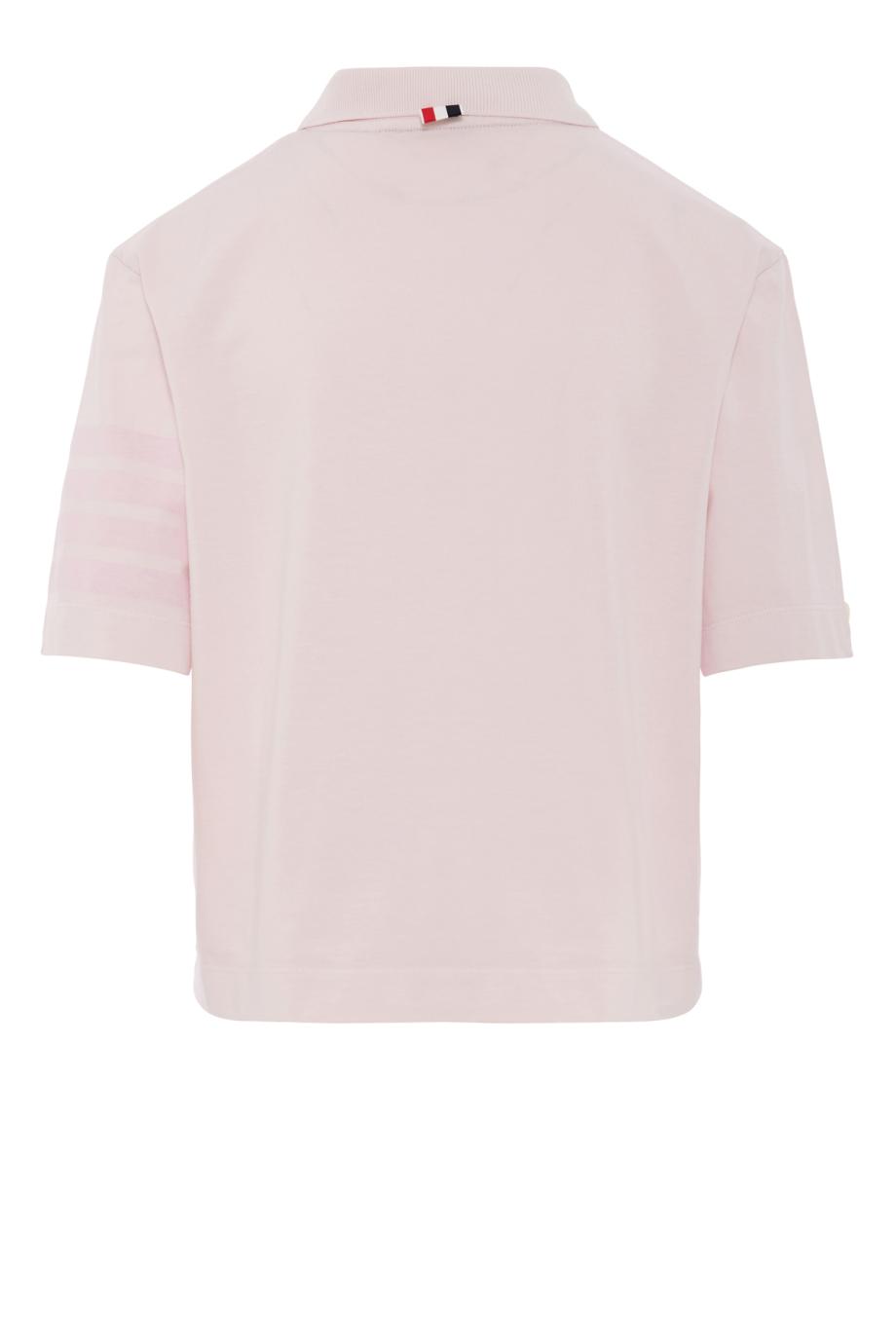 Dyed knitted polo top in light pink
