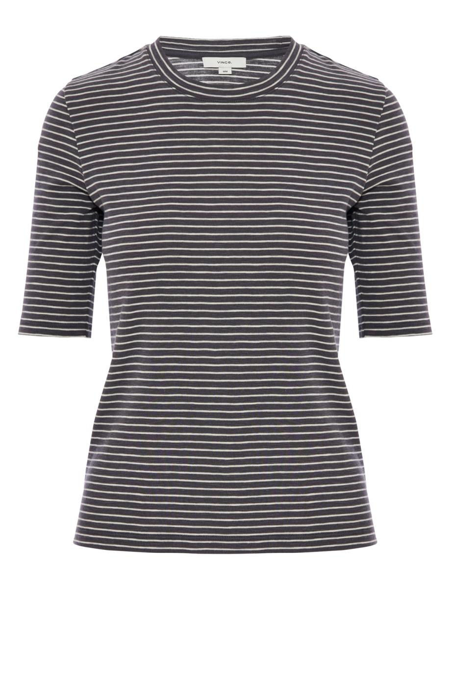 Striped Cotton-Blend Elbow-Sleeve T-Shirt