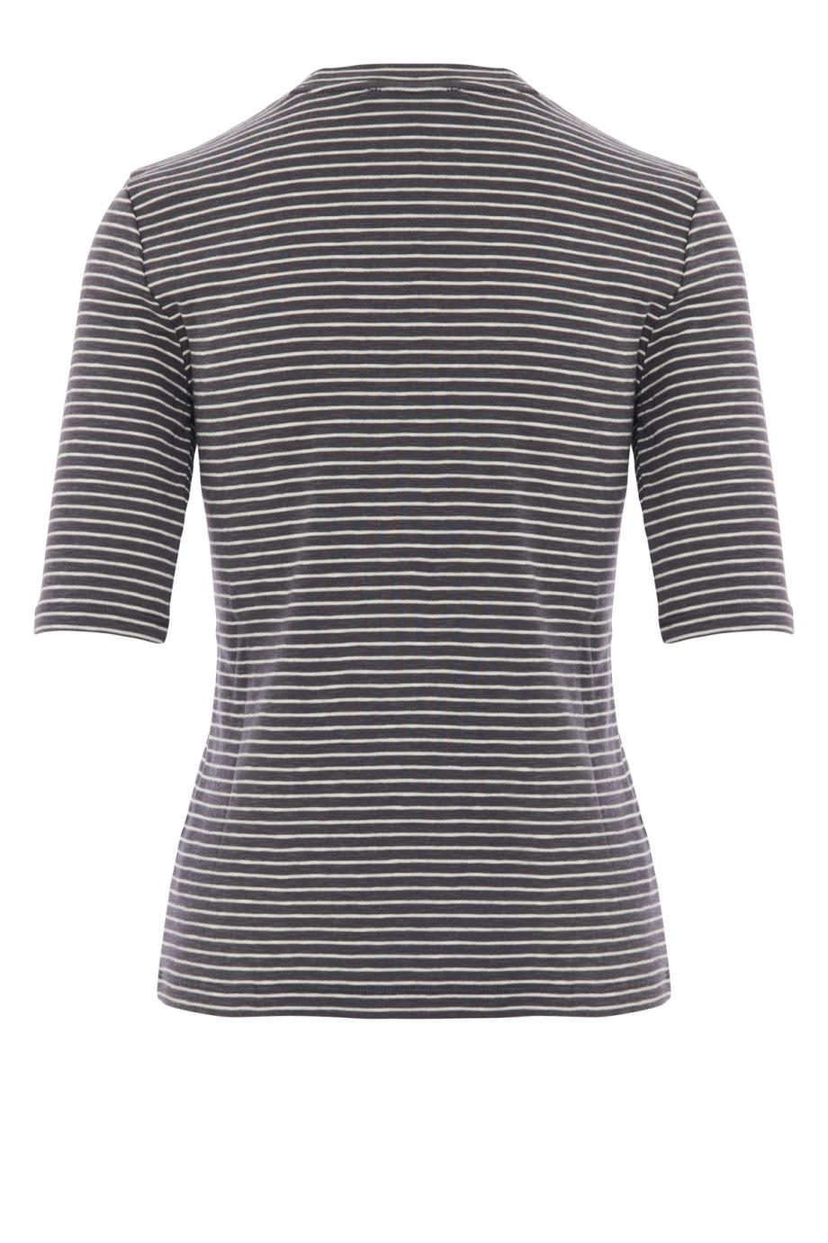 Striped Cotton-Blend Elbow-Sleeve T-Shirt
