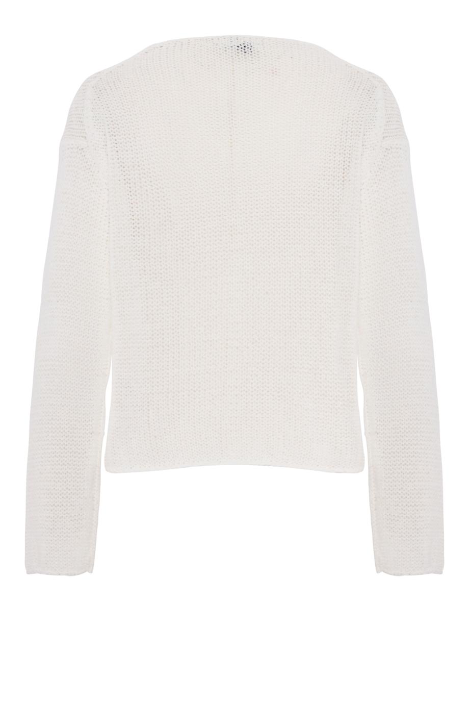 Italian Coated Cotton-Blend Sweater in white