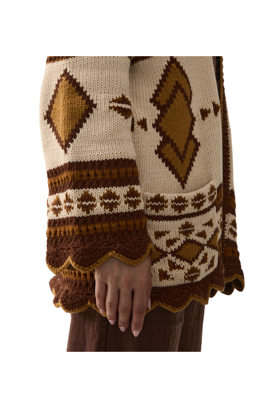 Lalie knitted cotton cardigan in cream
