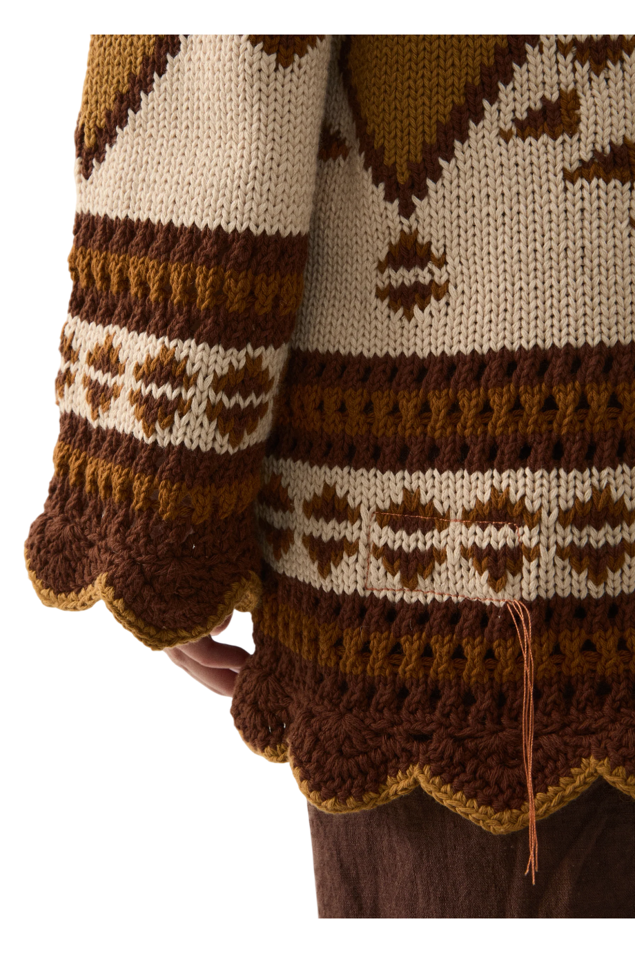 Lalie knitted cotton cardigan in cream