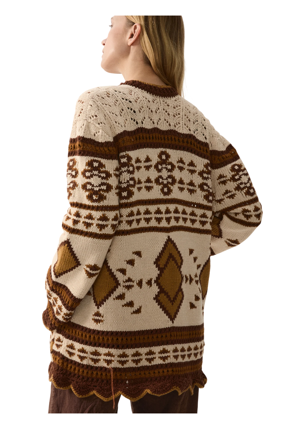 Lalie knitted cotton cardigan in cream