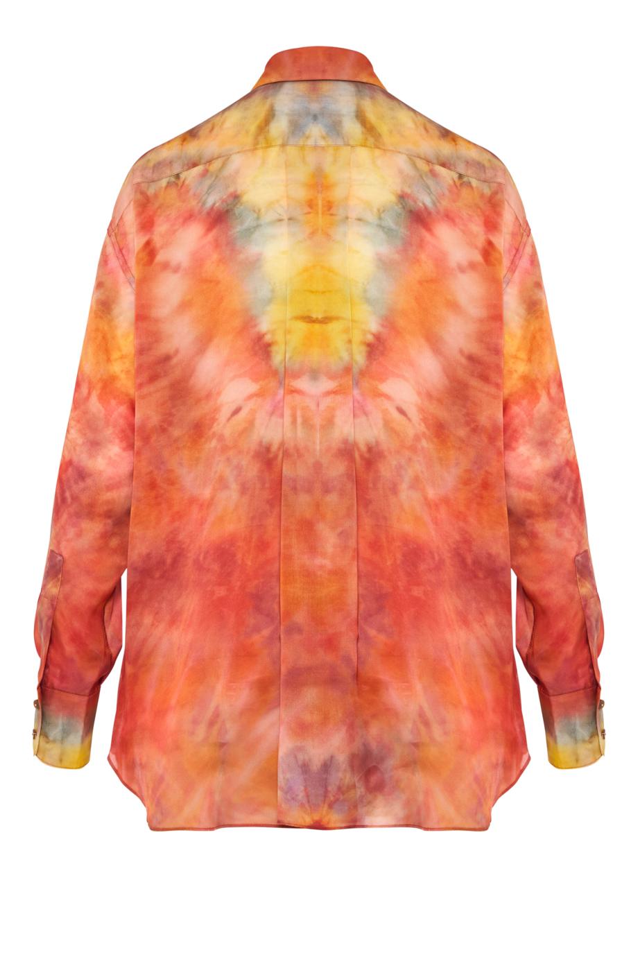 Alchemy tye-dye silk shirt in ruby