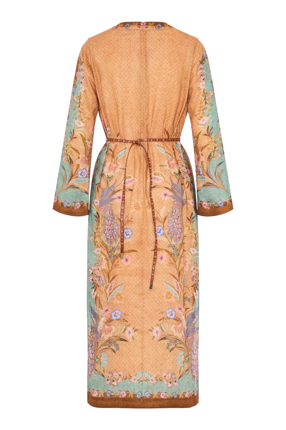 Indra tunic printed linen tunic tnk scarf midi dress in floral