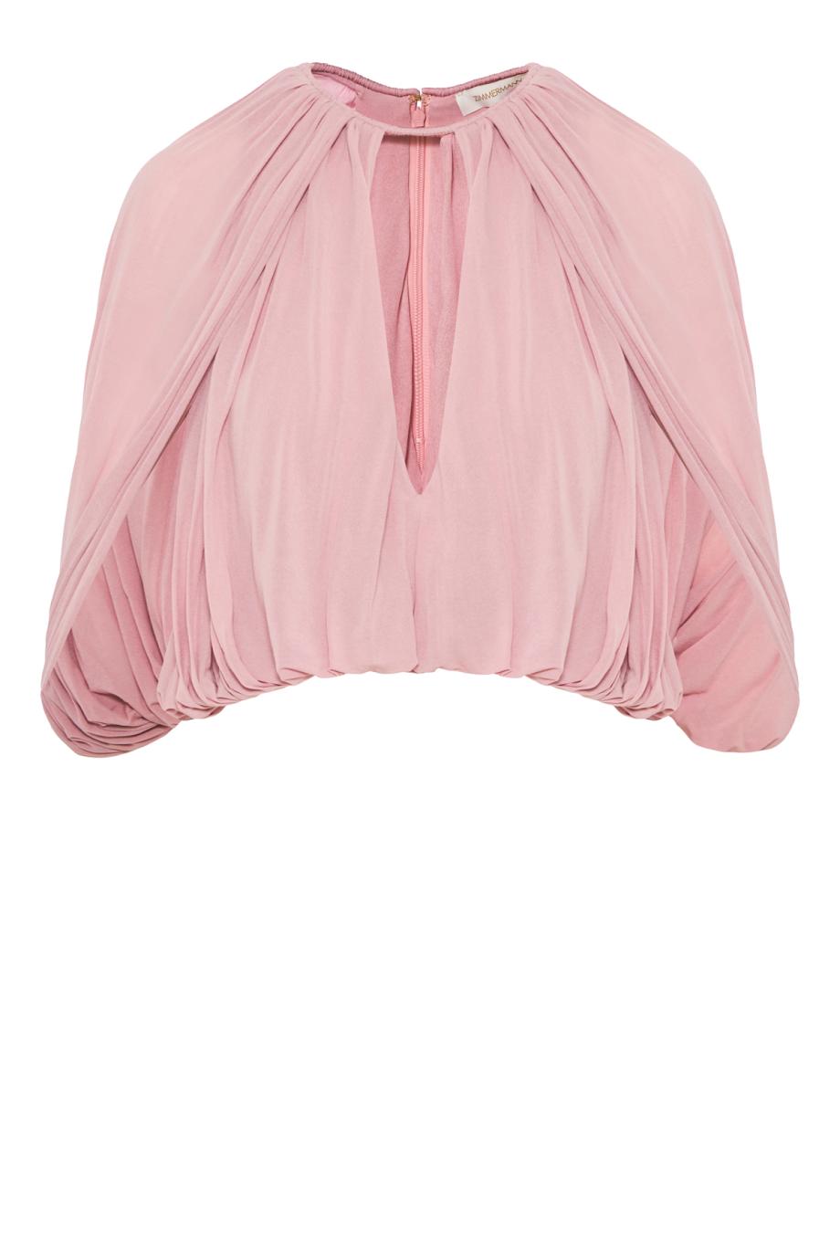 Alchemy crepe caped top in light pink