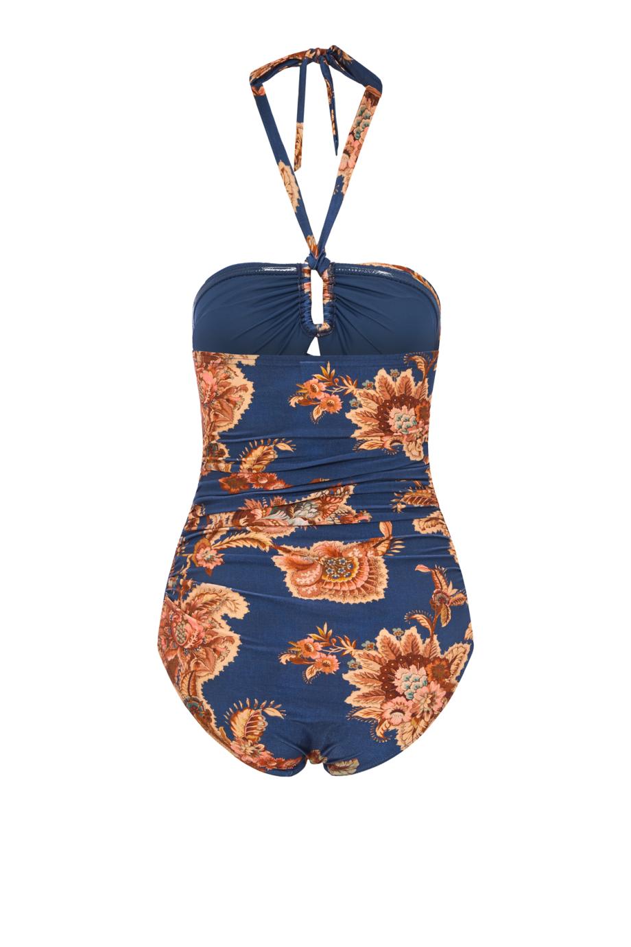 Aster wide link 1pc printed swimsuit in navy