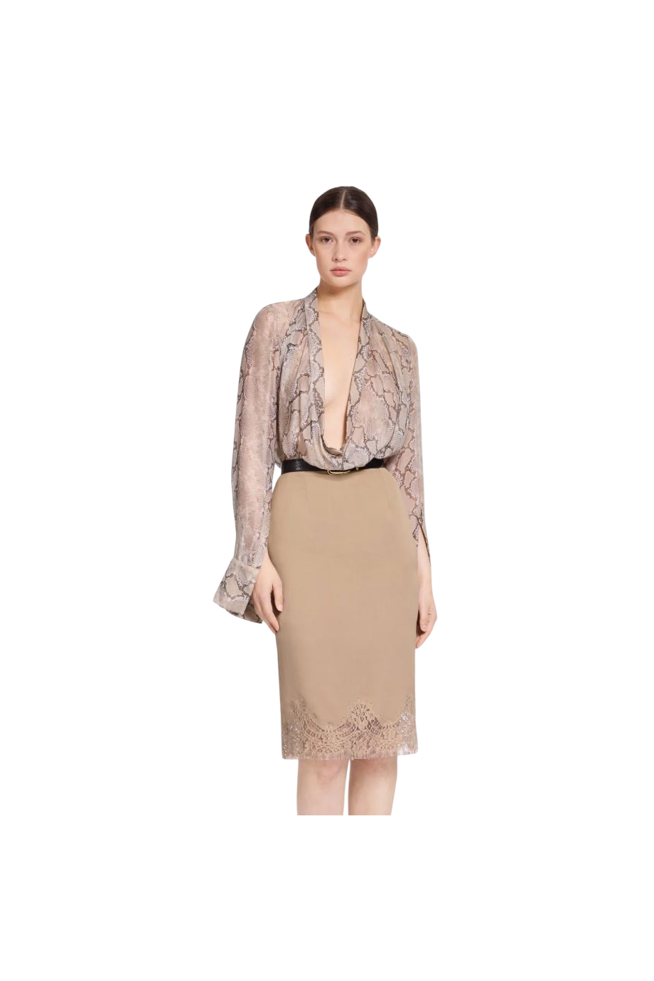 Printed silk-chiffon top in python