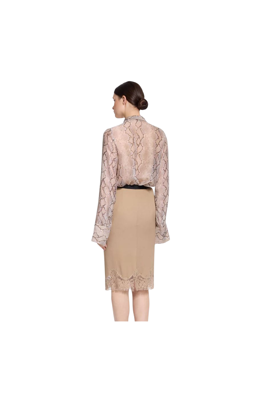 Printed silk-chiffon top in python