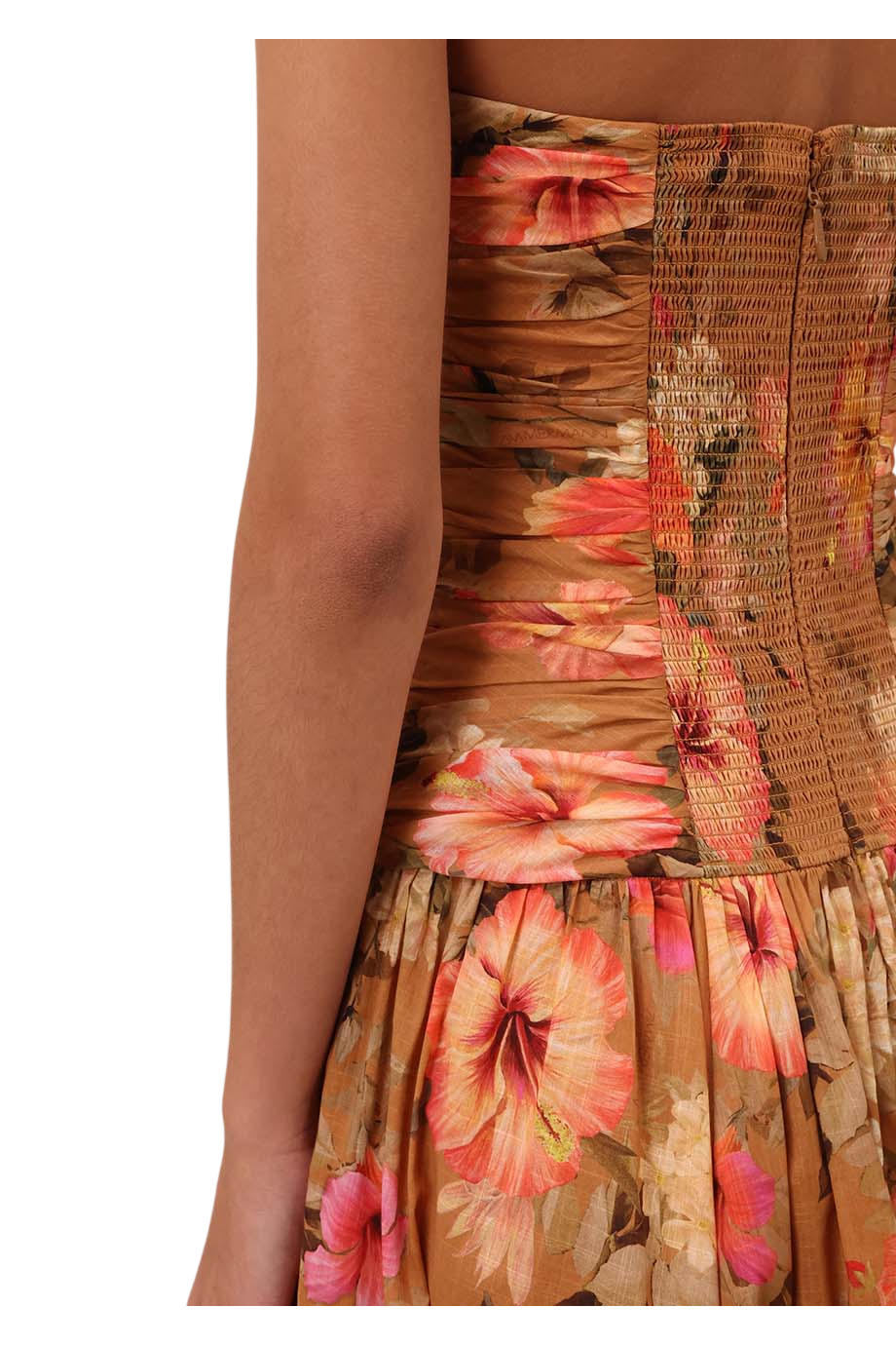 Mahon knotted printed cotton midi dress in hibiscus