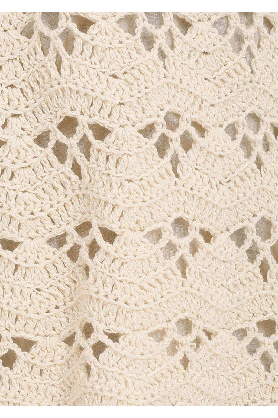 Aster crochet-cotton shorts in cream