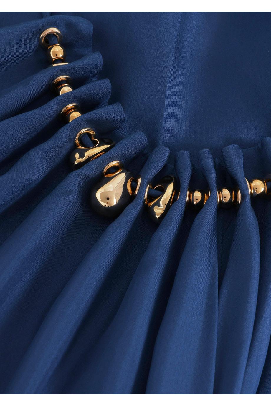 Aster silk maxi dress in cobalt